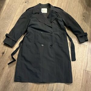 LONDON FOG vintage navy trench coat, size 8 petite